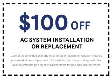 Discount on AC System Installation or Replacement